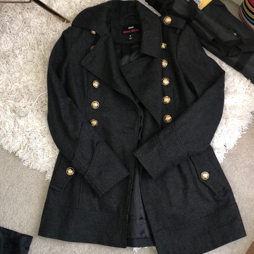 Charcoal Grey Miss Sixty Wool Coat